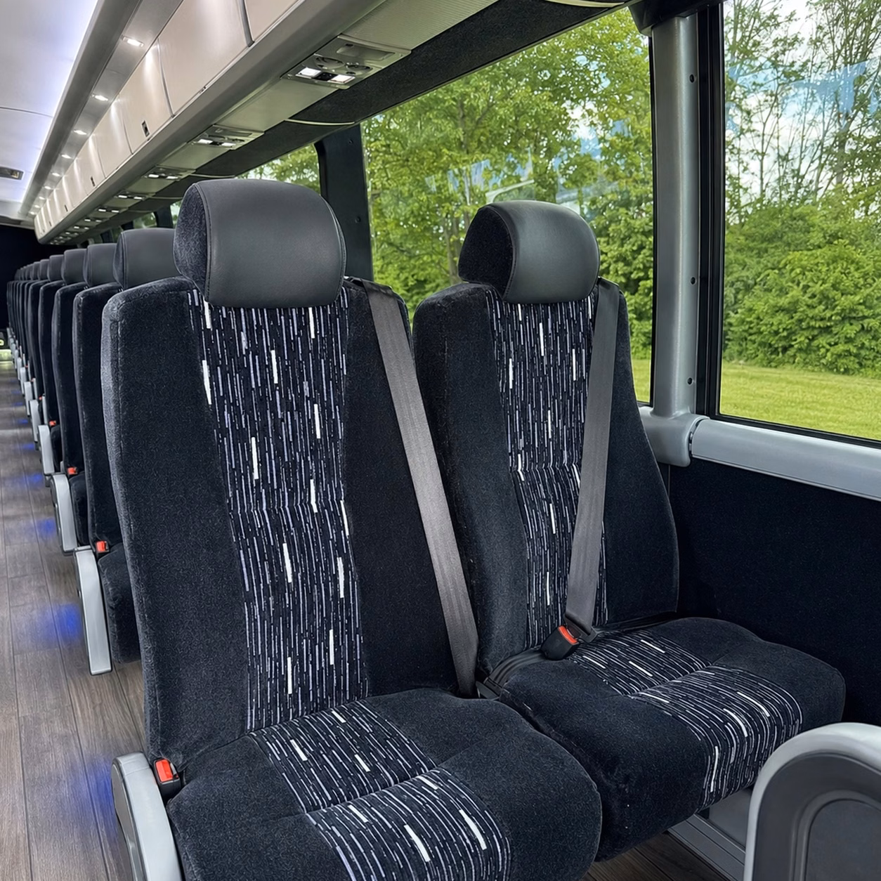 mesquite charter bus rental interior